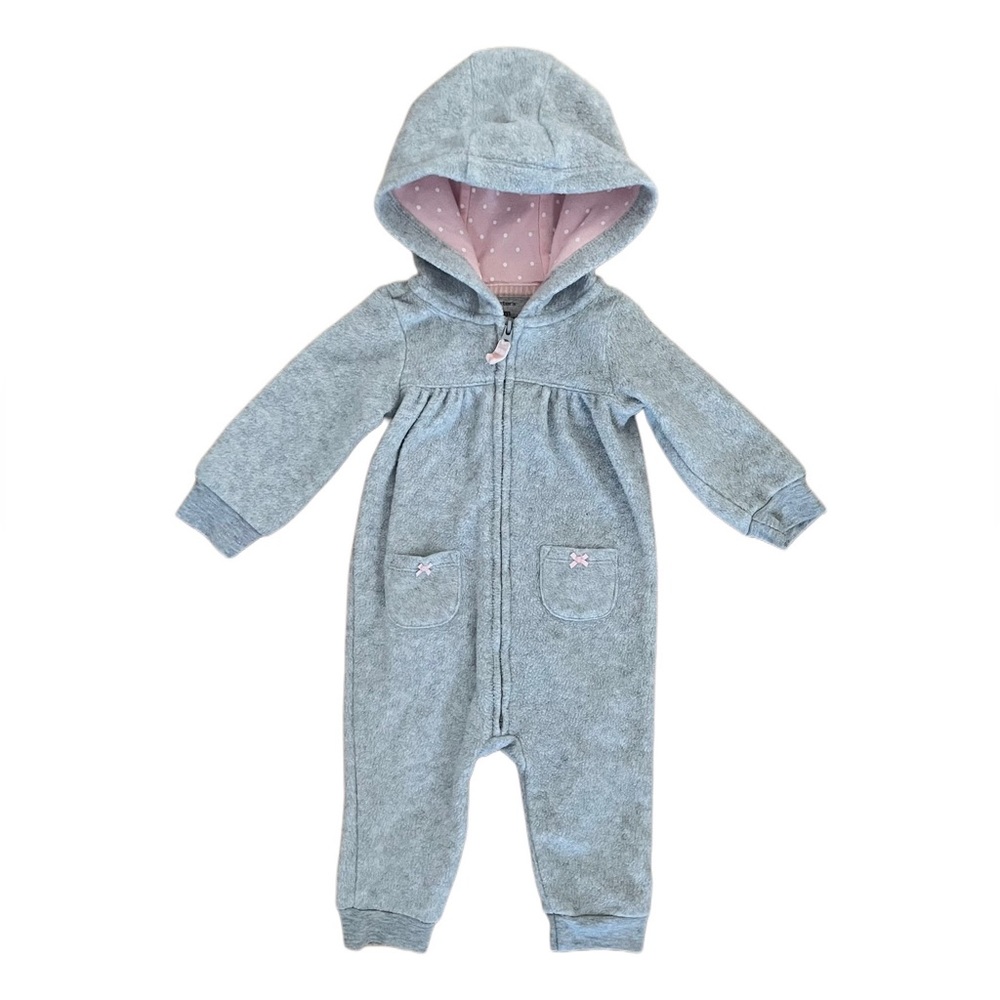 Carters Koala Soft Fleece Comfy Hooded One Piece Baby Toddler Zip Up 9m